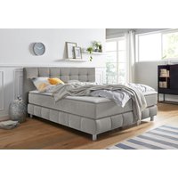 andas Boxspringbett "Salo XXL", in Samtoptik oder Struktur, 6 Breiten in Überlänge 220cm, 4 Härtegrade von Andas
