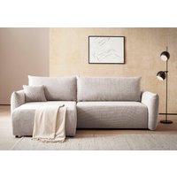 INOSIGN Ecksofa "MAVAS Schlafsofa mit Bettkasten, L-Form,", ca.257/127cm (Liegefläche 212/145 cm), Cord, Chenille, Struktur von Inosign