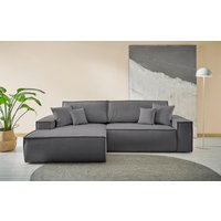 andas Ecksofa "Finnley Schlafsofa 267 cm in Bouclé u. Struktur fein, L-Form,", Schlaffunktion m. Bettkasten (136/210 cm), Bouclé, Struktur von Andas