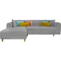 andas Ecksofa "Maroon L-Form", in skandinavischem Design, mit losen Kissen von Andas
