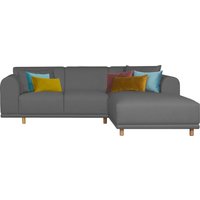 andas Ecksofa "Maroon L-Form", in skandinavischem Design, mit losen Kissen von Andas