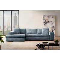 andas Ecksofa "SLEETLAND XXL in Samtvelours oder Vintage-Leder-Optik, L-Form," von Andas