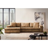 andas Ecksofa "SLEETLAND XXL in Samtvelours oder Vintage-Leder-Optik, L-Form,", besonders groß und bequem von Andas