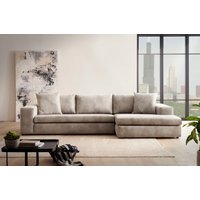 andas Ecksofa "SLEETLAND XXL in Samtvelours oder Vintage-Leder-Optik, L-Form," von Andas