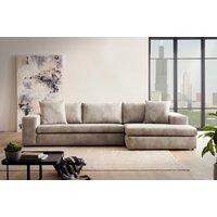 andas Ecksofa "SLEETLAND XXL in Samtvelours oder Vintage-Leder-Optik, L-Form,", besonders groß und bequem von Andas