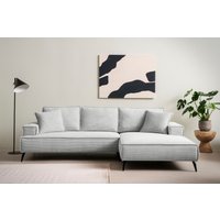 andas Ecksofa "TVINNU, L-Form, 275cm, in Cord und Leinenoptik" wahlweise Recamiere rechts/links, schwarze Füße, bequemer Sitzkomfort von Andas