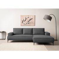 andas Ecksofa "TVINNU, L-Form, 275cm, in Cord und Leinenoptik" wahlweise Recamiere rechts/links, schwarze Füße, bequemer Sitzkomfort von Andas