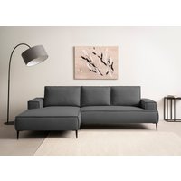 andas Ecksofa "TVINNU, L-Form, 275cm, in Cord und Leinenoptik" wahlweise Recamiere rechts/links, schwarze Füße, bequemer Sitzkomfort von Andas