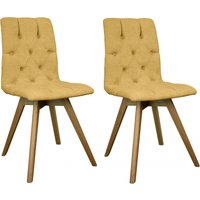 andas Esszimmerstuhl "Rania", (Set), 2 St., Microfaser, Massivholzgestell, mit Knopfheftung von Andas