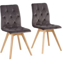 andas Esszimmerstuhl "Rania", (Set), 2 St., Samtoptik, im 2er/4er/6er Set, Massivholzbeinen von Andas