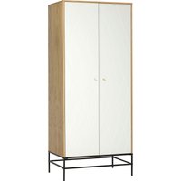 andas Kleiderschrank "MIA", Fräsungen in den Fronten, goldene Griffe von Andas