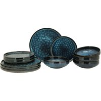 andas Kombiservice "Geschirr-Set Sorlev, mit einzigartigem Muster und Farbverlauf" Reaktivglasur, jedes Stück ein Unikat von Andas