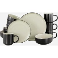 andas Kombiservice "modernes Geschirr-Set, Service Östra Greda", (Set, 16 tlg.), hohe Haltbarkeit, spülmaschinengeeignet & mikrowellengeeignet von Andas
