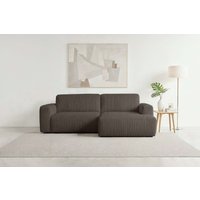 andas Schlafsofa "Noord Schlafecksofa, Breite 250 cm" Cord, Struktur, Webstoff, mit Wellenunterfederung, Massivholzrahmen von Andas