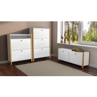 andas Schuhbank im skandinavian Design, Holzfurnier aus Eiche, FSC andas Schuhbank im skandinavian Design, Holzfurnier aus Eiche, FSC von Andas