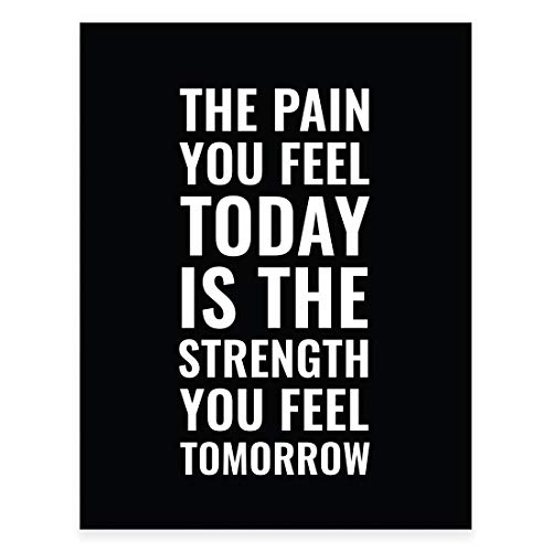 Andaz Press Gym Fitness Wandkunst-Kollektion, 21,6 x 27,9 cm, The Pain You Feel Today is the Strength You Feel Tomorrow, Posterdruck, ungerahmt von Andaz Press