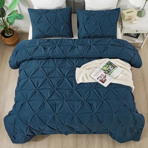 Andency Bettwäsche-Set, plissiert, Queen-Size-Bett (228 x 228 cm), 3-teiliges Biesen-Bettwäsche-Set, weich, luxuriös, Mikrofaser, Daunen-Alternative von Andency