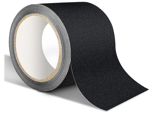 Anderlax AntiRutsch Selbstklebend, 10m*10cm 80 Grit Rutschfest Warnband Flatterband, Anti-Rutsch-Streifen für Treppen, Stufen usw., Schwarze von Anderlax