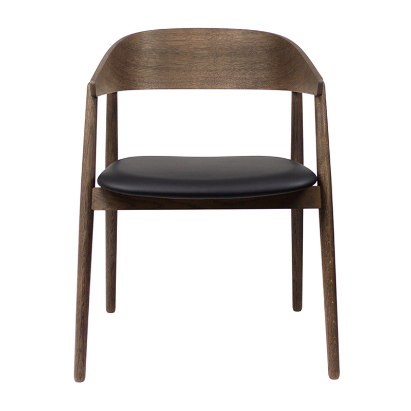 Andersen Furniture - AC2 Armlehnstuhl Leder - eiche/geräuchert und geölt/BxHxT 58x74x53cm/Sitzfläche Leder schwarz von Andersen Furniture
