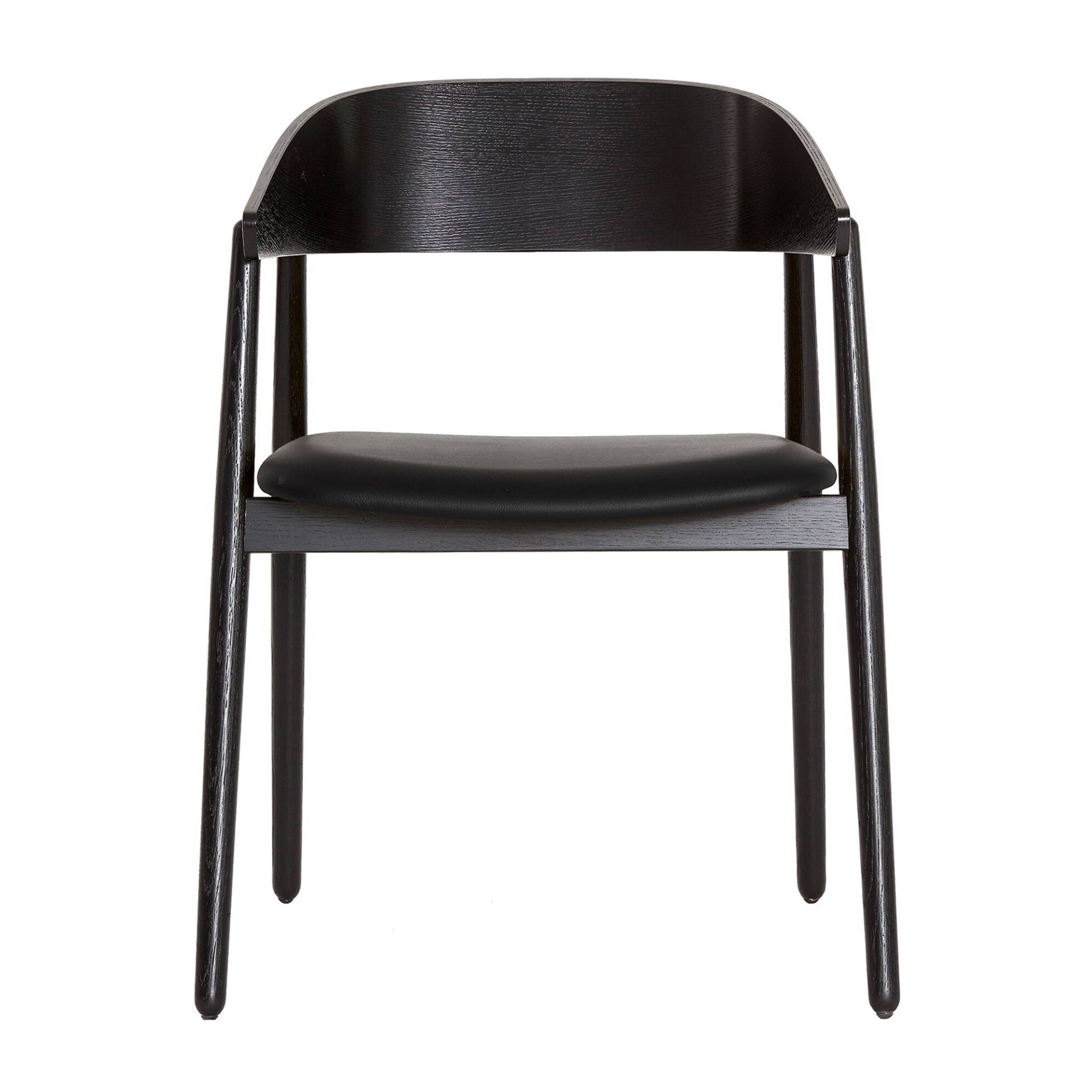 Andersen Furniture - AC2 Armlehnstuhl Leder - eiche schwarz/lackiert/BxHxT 58x74x53cm/Sitzfläche Leder schwarz von Andersen Furniture
