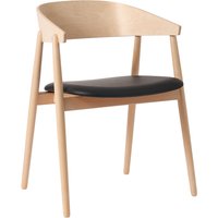 Andersen Furniture - AC2 Stuhl, Buche weiß pigmentiert / PU-Leder schwarz von Andersen Furniture