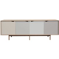Andersen Furniture - S1 Sideboard, Eiche geölt/ Türen Doeskin (beige), Iron (metallgrau), Silver (silber weiß), Iron (metallgrau) von Andersen Furniture