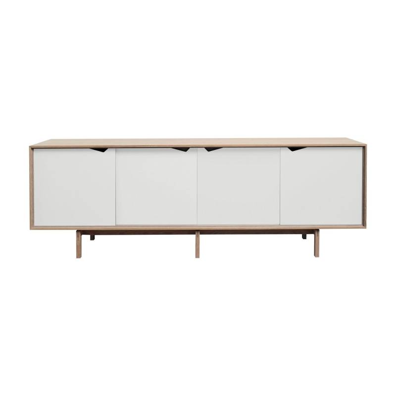Andersen Furniture - S1 Sideboard Türen weiß - eiche geseift/alpinoweiß/L 200 x T 50 x H 68 cm von Andersen Furniture