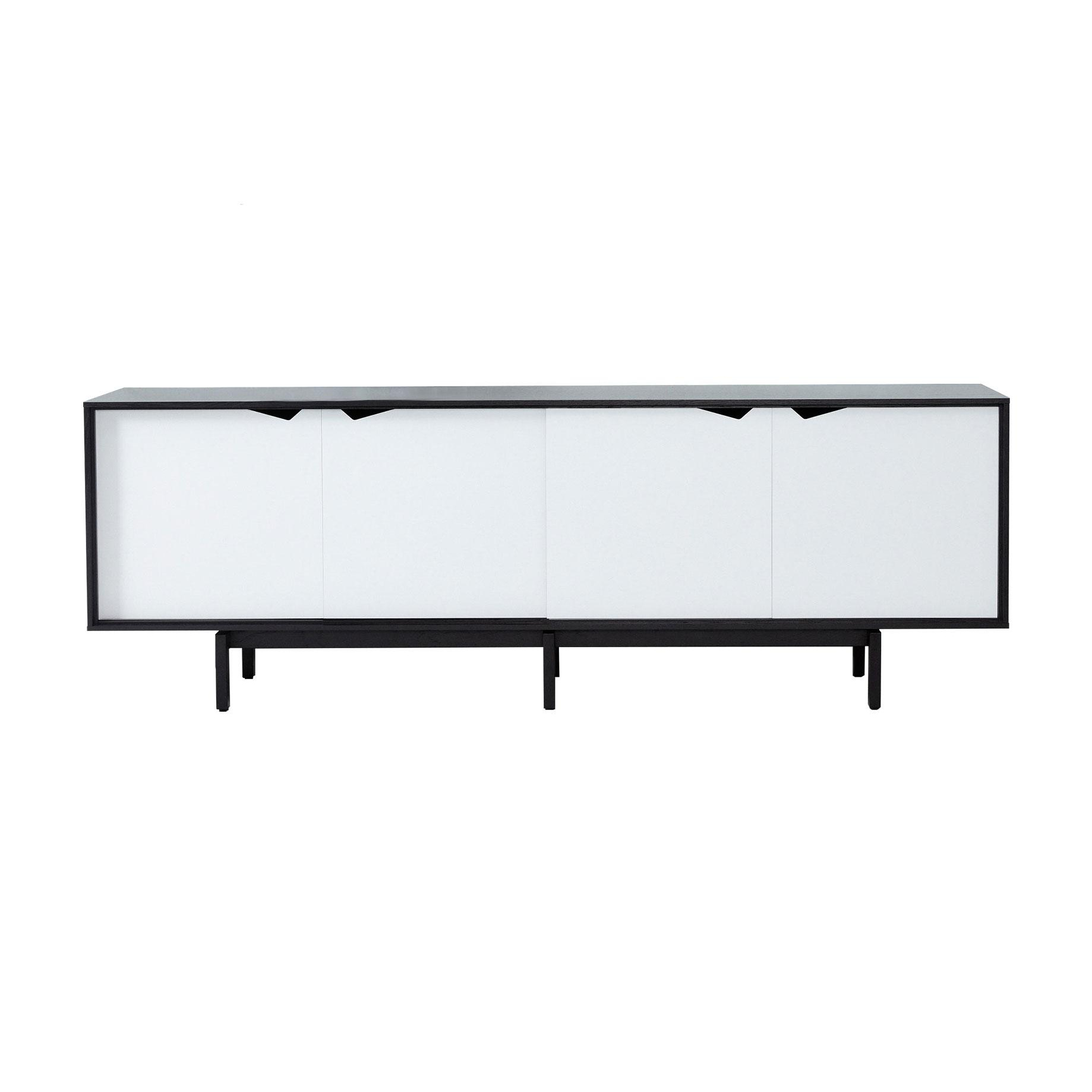 Andersen Furniture - S1 Sideboard Türen weiß - eiche schwarz/alpinoweiß/lackiert/L 200 x T 50 x H 68 cm von Andersen Furniture