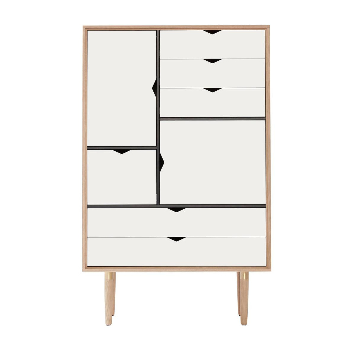 Andersen Furniture - S5 Highboard Fronten weiß - alpinoweiß/Eiche geseift/BxHxT 83x132x43cm von Andersen Furniture