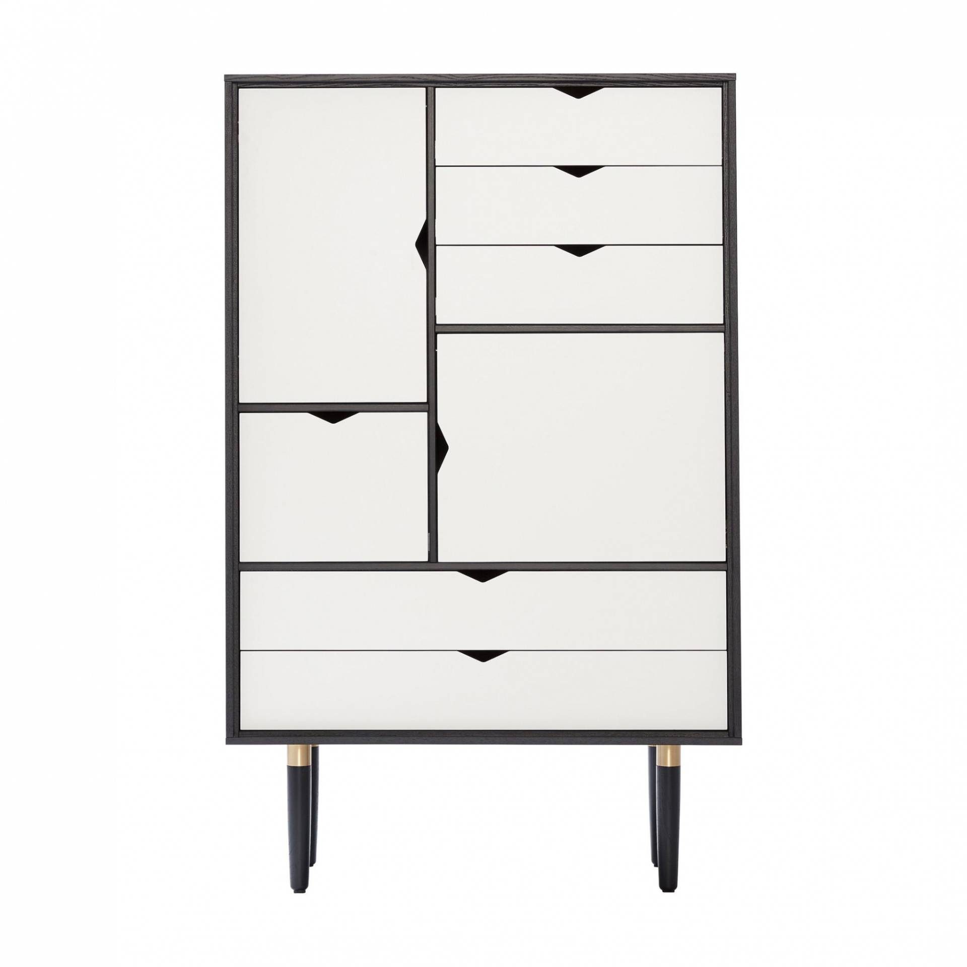Andersen Furniture - S5 Highboard Fronten weiß - alpinoweiß/Eiche schwarz lackiert/BxHxT 83x132x43cm von Andersen Furniture