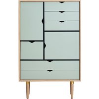 Andersen Furniture - S5 Kommode, Eiche geseift / Fronten ocean grey von Andersen Furniture