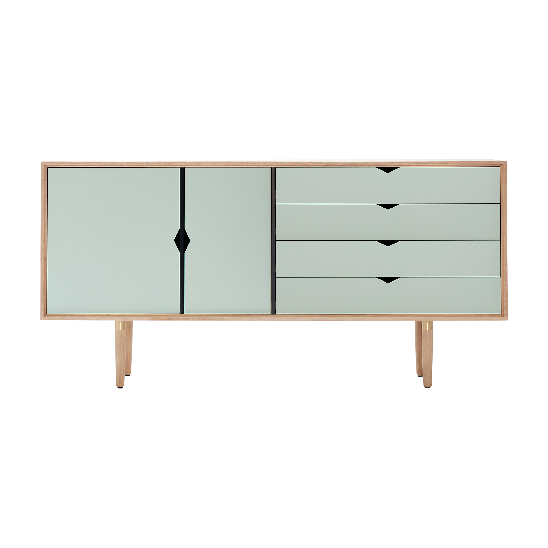 Andersen Furniture - S6 Sideboard Fronten bunt - ozeangrau/Eiche geseift/BxHxT 163x80x43cm von Andersen Furniture