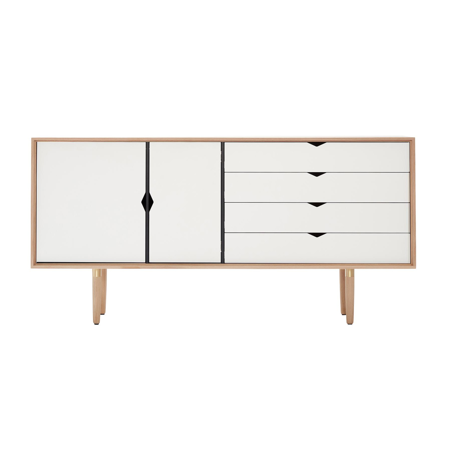 Andersen Furniture - S6 Sideboard Fronten weiß - alpinoweiß/Eiche geseift/BxHxT 163x80x43cm von Andersen Furniture