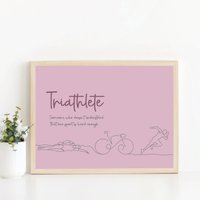 Triathlon Wand Kunstdruck Poster - Triathlet Tri Ironman Schwimmzyklus Run A3/A4/A5 Horizontal Dekoration Geschenk von AndersonDesignEtsy