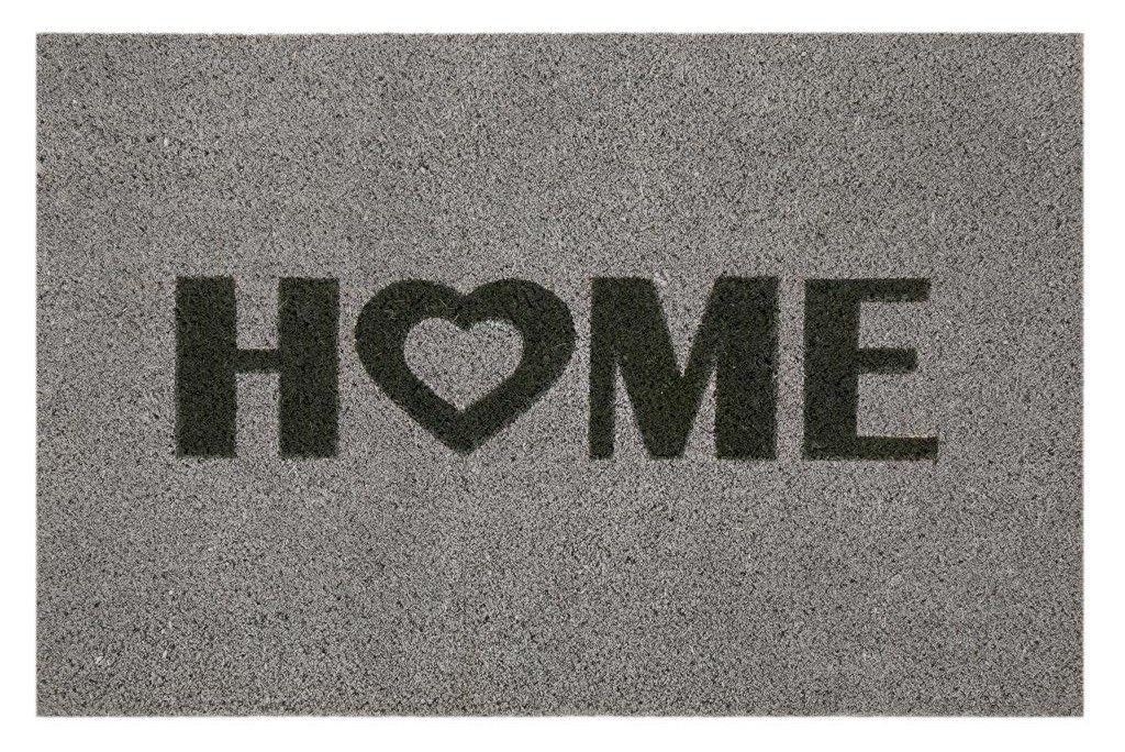 Fußmatte Home Heart Kokos hellgrau, 40 x 60 cm von Andiamo