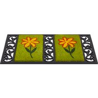 Andiamo Fußmatte "Salome Blumen", rechteckig, 15 mm Höhe, Schmutzfangmatte, Kokosmatte, Gusseisen Optik, Motiv Blumen von Andiamo