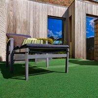 Andiamo Kunstrasen "Field, Made in Belgium", rechteckig, 4 mm Höhe, Rasenteppich aus Nadelfilz, mit Noppen, für Balkon & Terrasse von Andiamo