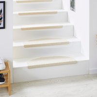 Andiamo Stufenmatte "Casablanca, Made in Netherlands" halbrund 6,5 mm Höhe Uni Farben, selbstklebend, strapazierfähig, 15 Stück in einem Set von Andiamo