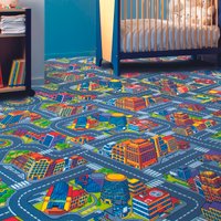 Andiamo Teppichboden "City, Schlinge, Made in Belgium", rechteckig, 6,5 mm Höhe, Spielteppich, Straßenteppich, Breite 200 cm oder 400 cm, Kinderzimmer von Andiamo