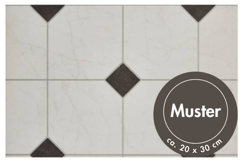 misento Vinylboden Strong in Fliesenoptik, für Feuchtraum- und Privatbereiche, PVC Bodenbelag Meterware 200/300/400 cm Breite, 3,8 mm Stärke von misento