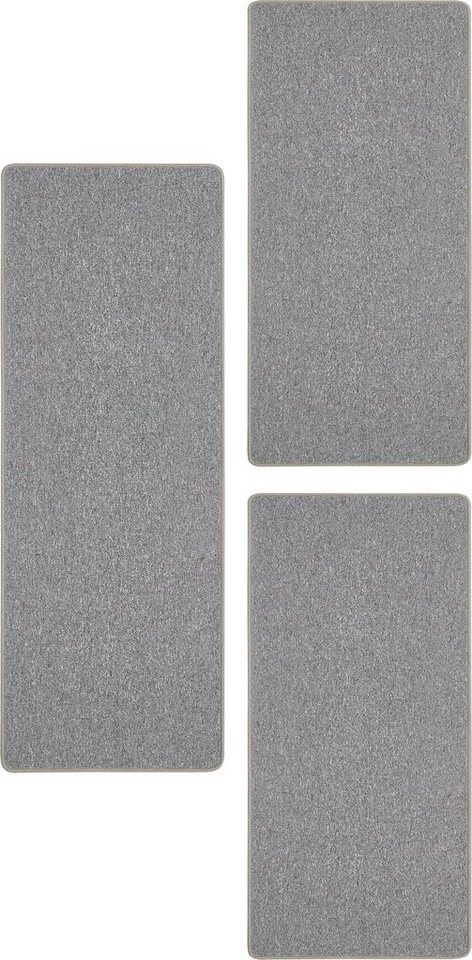 Andiamo Bettumrandung Luton, Made in Germany, Höhe 5 mm, (3-tlg), Bettvorleger, Läufer-Set für das Schlafzimmer, melierte Optik von Andiamo