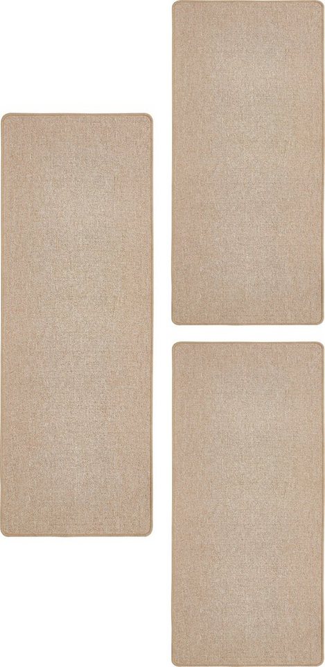 Andiamo Bettumrandung Luton, Made in Germany, Höhe 5 mm, (3-tlg), Bettvorleger, Läufer-Set für das Schlafzimmer, melierte Optik von Andiamo