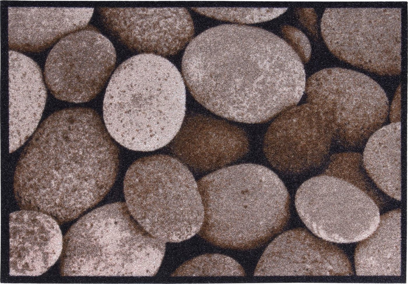 Fußmatte Rinaldo, Andiamo, rechteckig, Höhe: 10 mm, Schmutzfangmatte, Motiv Kieselsteine, rutschhemmend, waschbar von Andiamo