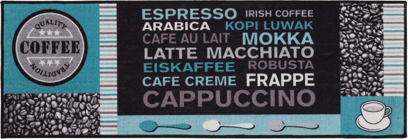 Küchenläufer Cafe Creme, Andiamo, rechteckig, Höhe: 4 mm, Motiv Kaffee, mit Schriftzug, Größe 50x150 cm, Küche von Andiamo