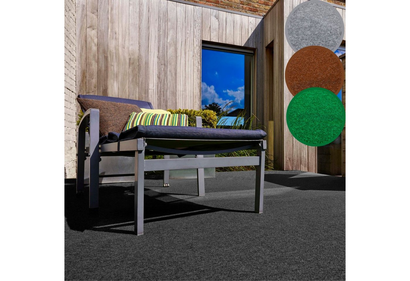 Andiamo Kunstrasen Edinburgh, Made in Netherlands, rechteckig, Höhe: 4 mm, aus Nadelfilz, mit Drainagenoppen, für Balkon, Terasse, Wintergarten Andiamo Kunstrasen Edinburgh, Made in Netherlands, rechteckig, Höhe: 4 mm, aus Nadelfilz, mit Drainagenoppen, für Balkon, Terasse, Wintergarten von Andiamo