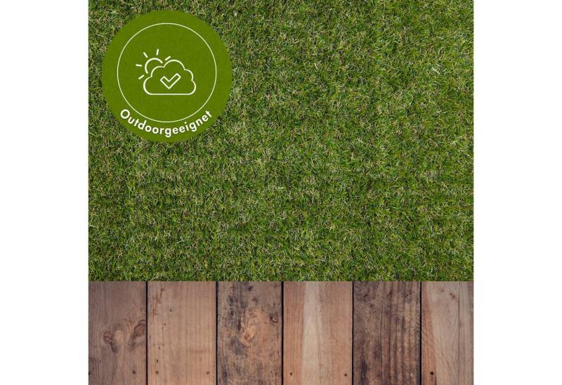 Andiamo Kunstrasen Rasenteppich Jever, rechteckig, Höhe: 20 mm, natürliche Optik, mit Drainagefunktion, für Balkon, Terrasse & Garten von Andiamo