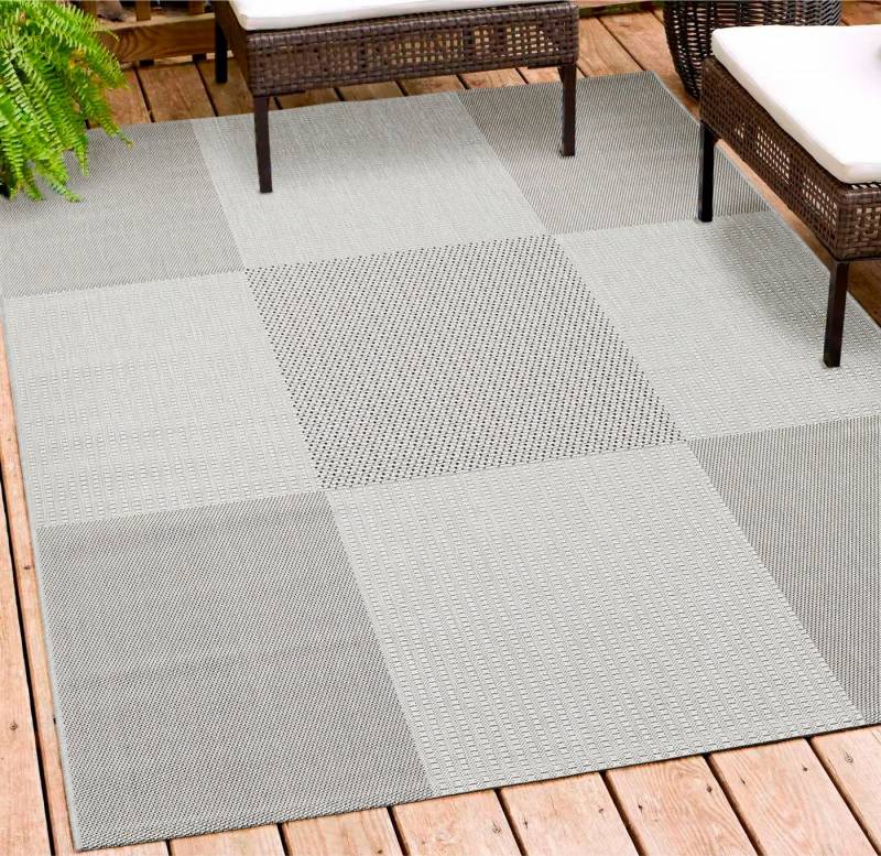 Andiamo Teppich ARIZONA1, rechteckig, Höhe: 5 mm, Flachgewebe, kariertes Muster, In- und Outdoor geeignet, Wohnzimmer von Andiamo