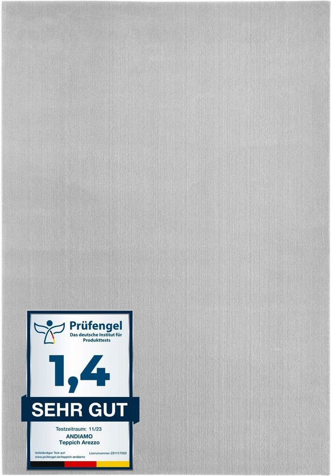 Andiamo Teppich Arezzo, rechteckig, Höhe: 16 mm, Uni Farben, weicher Flor, waschbar, ideal im Wohnzimmer & Schlafzimmer Andiamo Teppich Arezzo, rechteckig, Höhe: 16 mm, Uni Farben, weicher Flor, waschbar, ideal im Wohnzimmer & Schlafzimmer von Andiamo