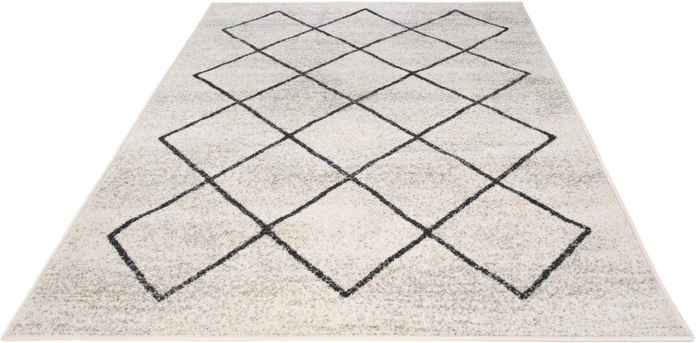 Teppich Bolonia, Andiamo, rechteckig, Höhe: 6 mm, Rauten Design, leicht meliert, Wohnzimmer von Andiamo