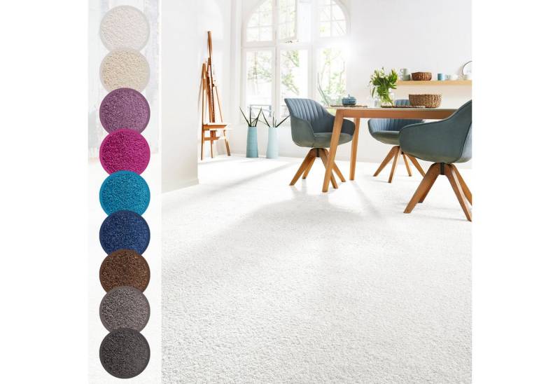 Andiamo Teppichboden Sophie, Frisee-Velours, Made in Netherlands, rechteckig, Höhe: 12 mm, Uni Farben, Breite 400 cm oder 500 cm, strapazierfähig & pflegeleicht von Andiamo